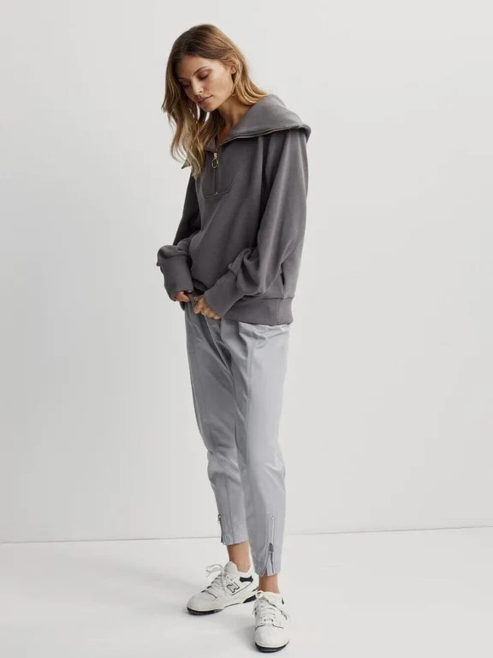 Varley Vine Half Zip DoubleSoft – Satin Shadow – Small VAR00485 – Retail $118